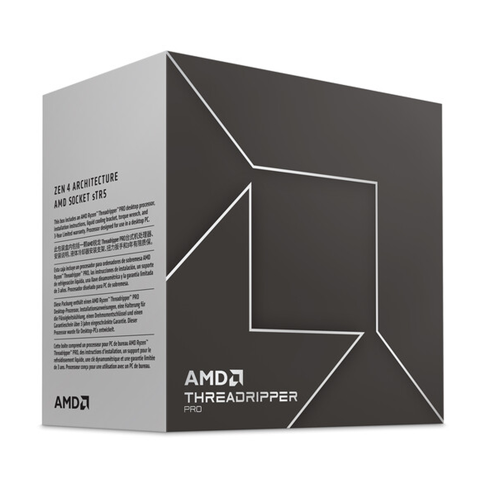 AMD Ryzen Threadripper Pro 7995WX Processor, 32-Core, Base Core Frequency 2.5 GHz, Turbo Frequency 5.1 GHz, 384MB L3 Cache, DDR5, sTR5 Socket, 1 Year Warranty | 100-100000884WOF