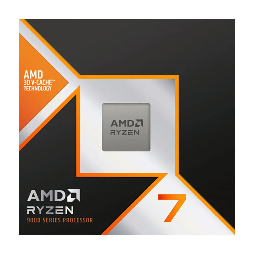 معالج سطح المكتب AMD Ryzen 7 9800X3D، 8 أنوية، تردد أساسي 4.7 جيجاهرتز، تردد توربو 5.2 جيجاهرتز، ذاكرة تخزين مؤقت L1 سعة 640 كيلوبايت، DDR5، مقبس AM5، ضمان لمدة عام | 100-100001084WOF