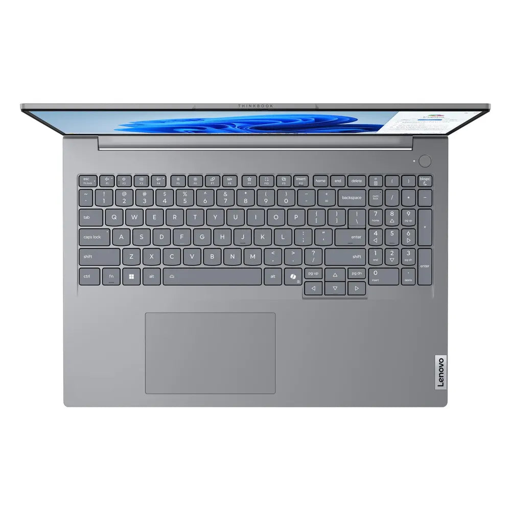 Lenovo ThinkBook 16 Gen 8 Laptop, Intel Core Ultra 7 255H Processor, 16GB RAM, 512GB SSD, 16" WUXGA Display, DOS, Backlit English & Arabic Keyboard, Laptop Bag Included, 1 Year Warranty | 21SK0030GR