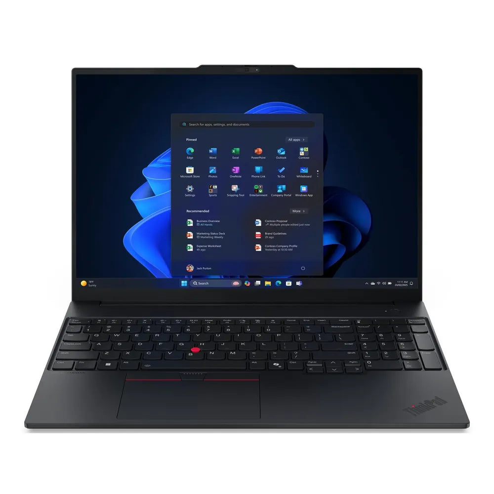 Lenovo ThinkPad E16 Gen 3 Laptop, Intel Core Ultra 7 255H Processor, 16GB RAM, 512GB SSD, 16" WUXGA Display, DOS, Backlit English & Arabic Keyboard, Laptop Bag Included, 1 Year Warranty | 21SR005NGR