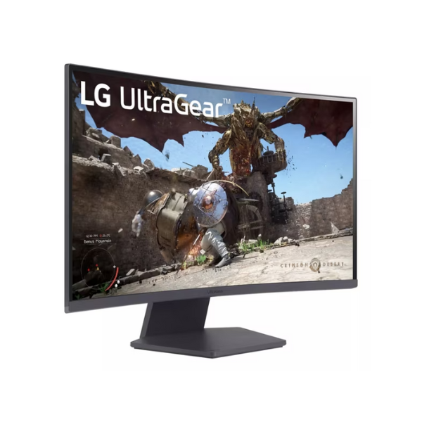 شاشة الألعاب المنحنية LG UltraGear 27GS60QC-B مقاس 27 بوصة بدقة QHD (2560 x 1440)، زمن استجابة 1 مللي ثانية، ومعدل تحديث 180 هرتز، تدعم HDMI و DisplayPort، إمكانية الإمالة والتعديل، ضمان لمدة سنة | 27GS60QC-B