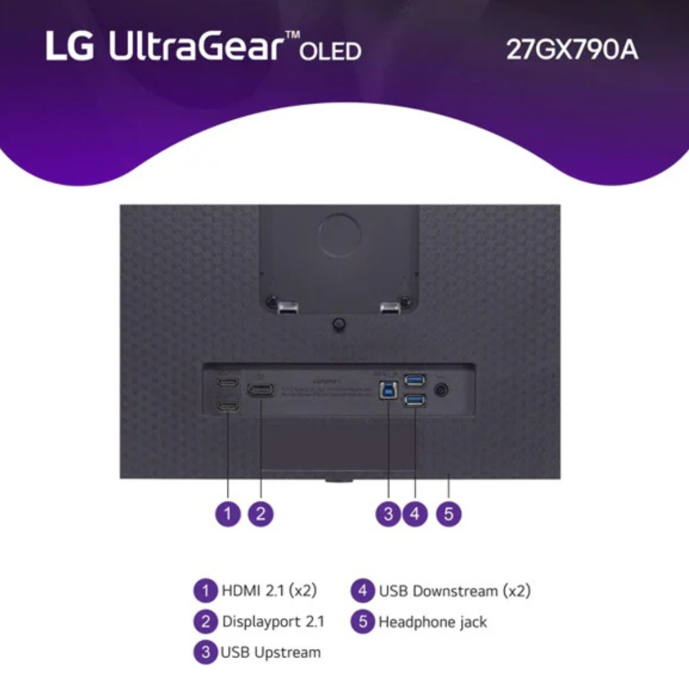 شاشة ألعاب LG UltraGear 27GX790A-B مقاس 27 بوصة QHD (2560 × 1440) مضادة للتوهج، ومنفذ DisplayPort، وHDMI، وقابلة لتعديل الارتفاع/المحور/الدوران/الإمالة، وضمان لمدة عام | 27GX790A-B