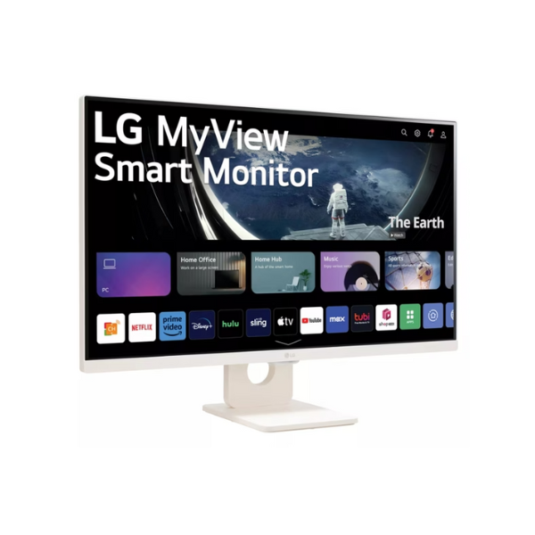 شاشة LG 27SR50F-W الذكية مقاس 27 بوصة بدقة FHD (1920 × 1080)، HDMI، قابلة للإمالة، قابلة للتعديل، أبيض، ضمان لمدة عام | 27SR50F-W