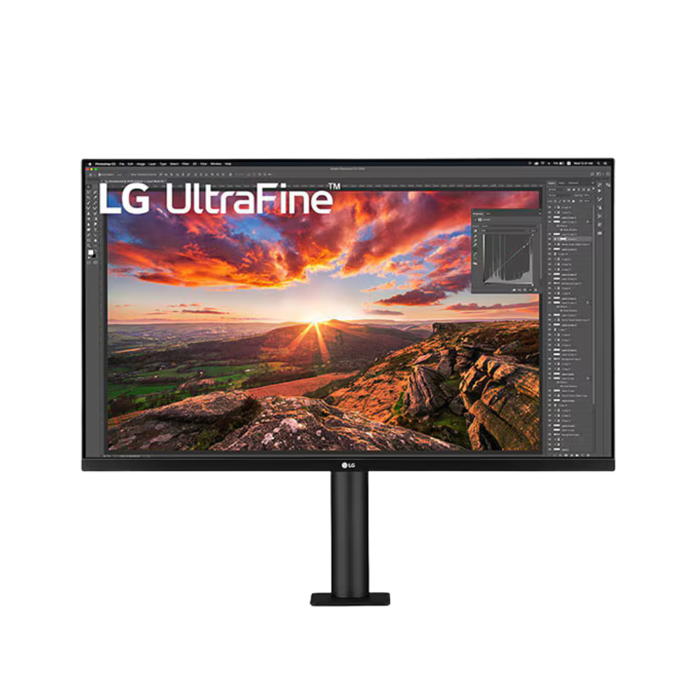 شاشة LG UltraFine 32UN880-B بحجم 32 بوصة بدقة 4K UHD (3840 × 2160) ومضادة للتوهج، ومنافذ HDMI، وDP، وUSB-C، قابلة لتعديل الارتفاع/المحور/الدوران/الإمالة، بضمان لمدة عام | 32UN880-B