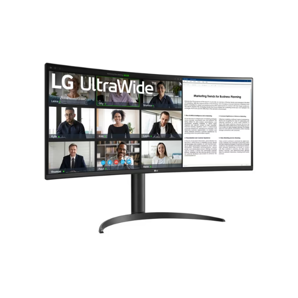 شاشة LG 34WR55QK-B منحنية واسعة للغاية مقاس 34 بوصة WQHD (3440 × 1440)، 100 هرتز، مضادة للتوهج، HDMI، DP، USB-C، إمالة/ارتفاع، قابلة للتعديل، ضمان لمدة سنة | 34WR55QK-B