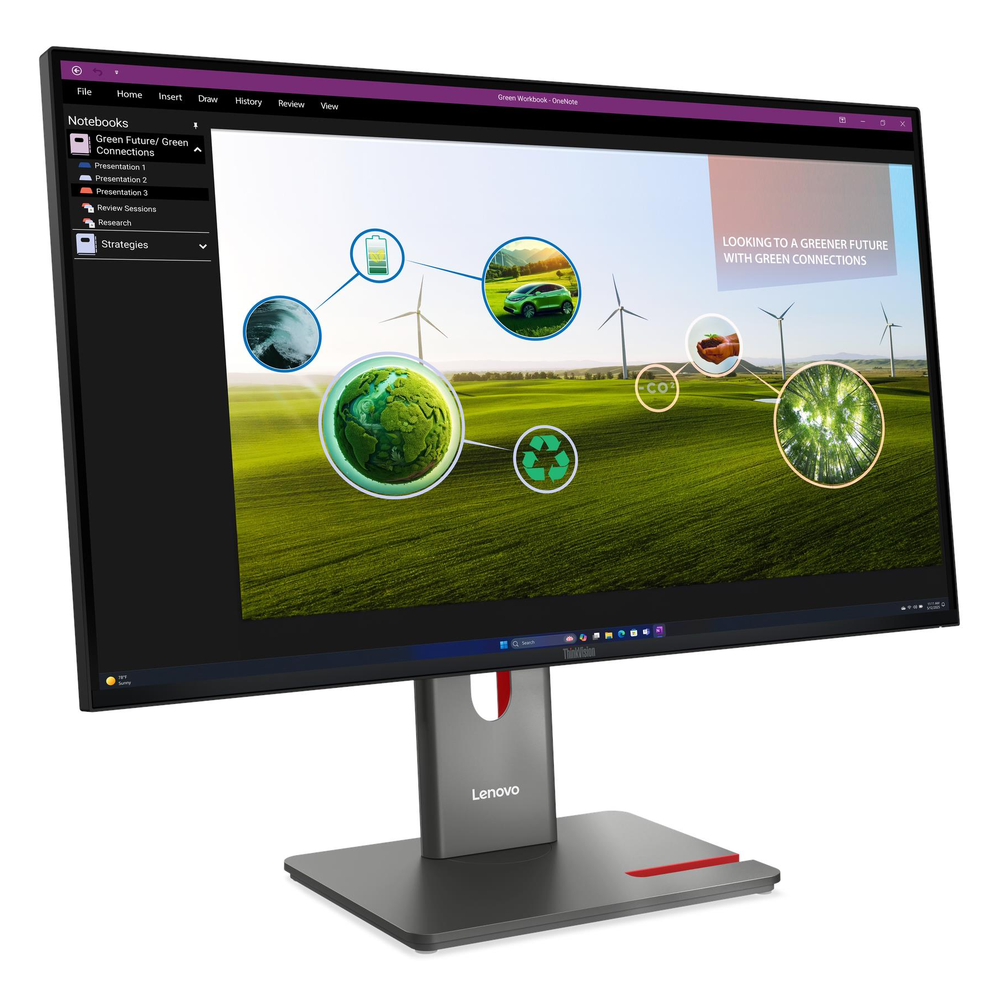 Lenovo ThinkVision P27Q-40 27" QHD (2560 x 1440) Monitor, 120Hz Refresh Rate, Anti-glare, USB-C, HDMI, DP, Height/Tilt/Swivel/Pivot, Adjustable, 3 Year Warranty | 64A7GAT6UK