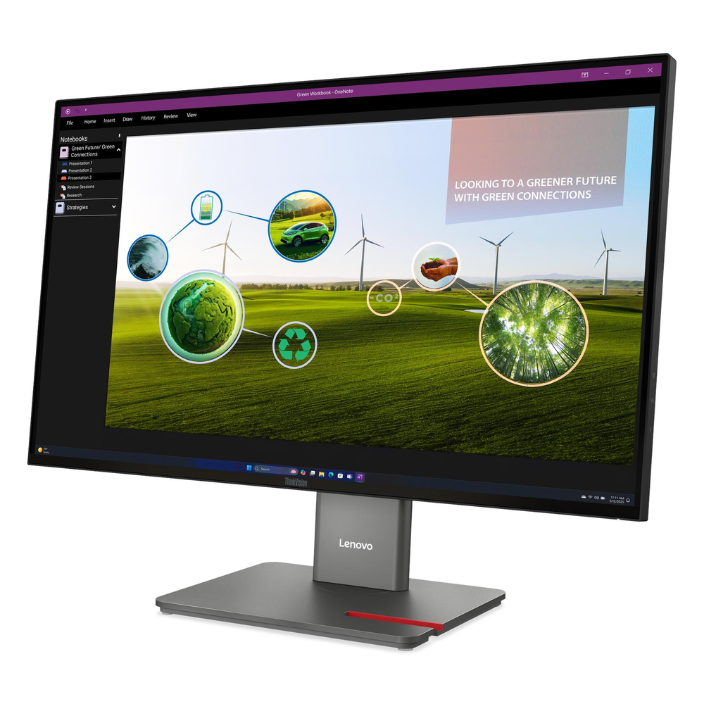 Lenovo ThinkVision P27Q-40 27" QHD (2560 x 1440) Monitor, 120Hz Refresh Rate, Anti-glare, USB-C, HDMI, DP, Height/Tilt/Swivel/Pivot, Adjustable, 3 Year Warranty | 64A7GAT6UK
