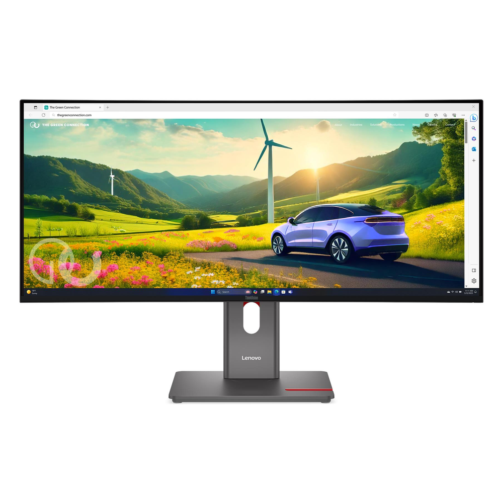 شاشة Lenovo ThinkVision P34WD-40 المنحنية مقاس 34 بوصة WQHD (3440 × 1440)، معدل تحديث 120 هرتز، مقاومة للتوهج، USB-C، HDMI، DP، RJ45، إمكانية تعديل الارتفاع/الإمالة/الدوران، ضمان 3 سنوات | 64ADGAT1UK