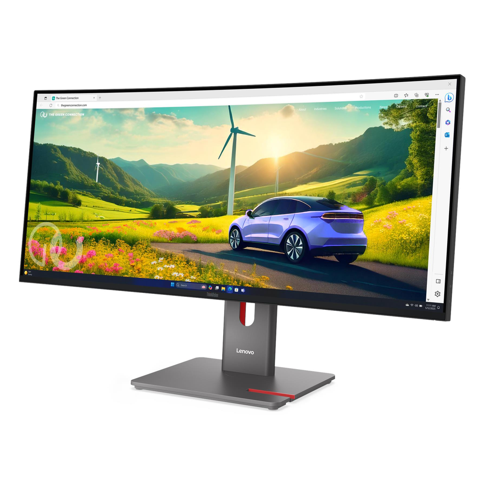 شاشة Lenovo ThinkVision P34WD-40 المنحنية مقاس 34 بوصة WQHD (3440 × 1440)، معدل تحديث 120 هرتز، مقاومة للتوهج، USB-C، HDMI، DP، RJ45، إمكانية تعديل الارتفاع/الإمالة/الدوران، ضمان 3 سنوات | 64ADGAT1UK