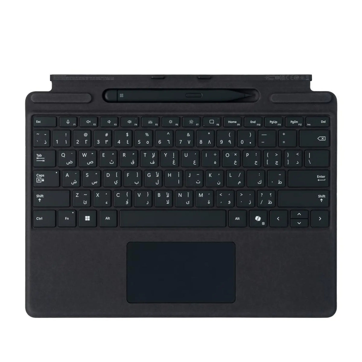 Microsoft Surface Pro Arabic & English Keyboard with Slim Pen & Copilot, Magnetic Connection & Bluetooth, Black, 1 Year Warranty | 8X6-00181