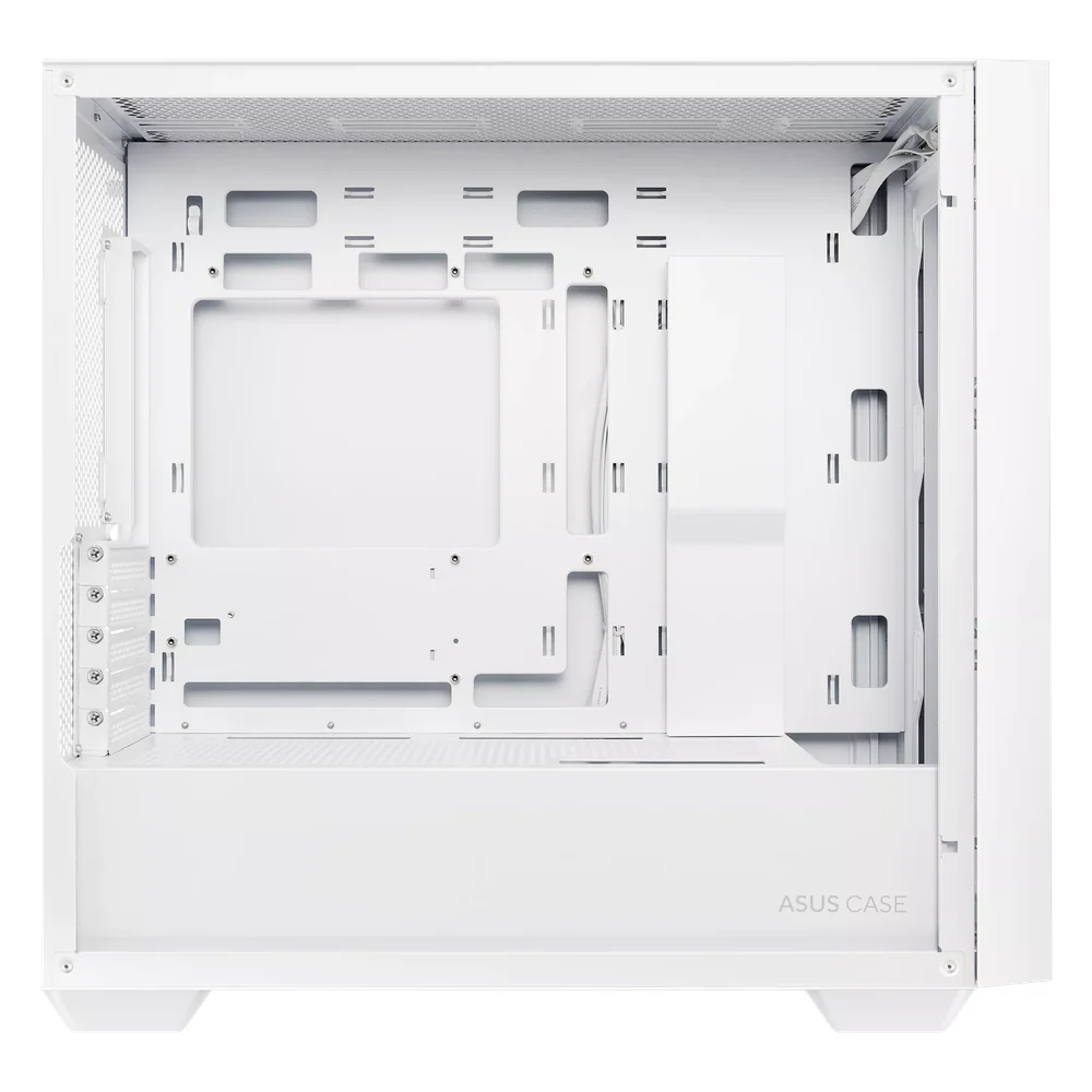 Asus A21 mATX PC Case, Tempered Glass Panel, 380mm GPU Support, USB 3.2 Gen 1, Ample Cable Management, White, 1 Year Warranty | 90DC00H3-B09010