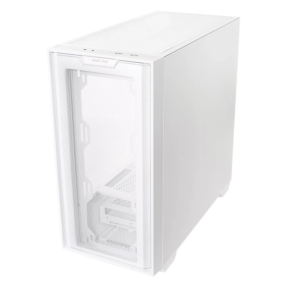 Asus A21 mATX PC Case, Tempered Glass Panel, 380mm GPU Support, USB 3.2 Gen 1, Ample Cable Management, White, 1 Year Warranty | 90DC00H3-B09010