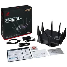 راوتر ASUS ثلاثي النطاق بتقنية WIFI 6E ROG RAPTURE GT-AXE11000 | 90IG06E0-MO1R00