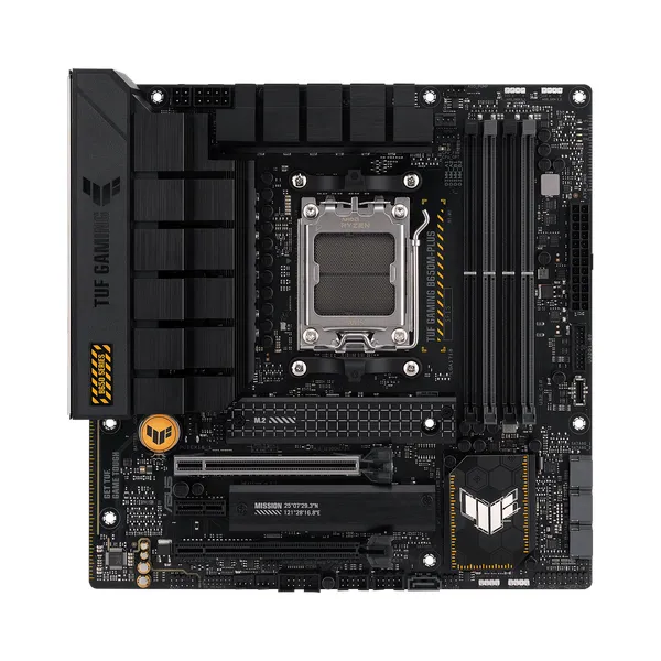 Asus TUF GAMING B650M-PLUS Motherboard, AM5 Socket, micro-ATX Form Factor, DDR5 Ram, PCIe 4.0 With SafeSlot Core+, HDMI, DisplayPort, Realtek 2.5 GB Ethernet With TUF LANGuard, Aura Sync, 1 Year Warranty | 90MB1BG0-M0EAY0