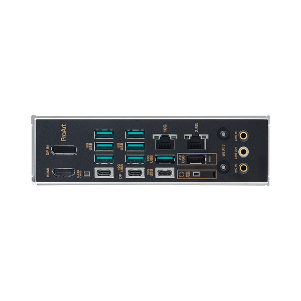 Asus ProArt X870E-CREATOR WiFi Motherboard, AM5 Socket, ATX Form Factor, DDR5 Ram, PCIe 5.0 With SafeSlot Core+, Wi-Fi 7 & Bluetooth v5.4, USB 40 GBps, HDMI, Thunderbolt4, Marvell AQtion 10 GB/Intel 2.5 GB Ethernet With Asus LANGuard, Aura Sync, 1 Year