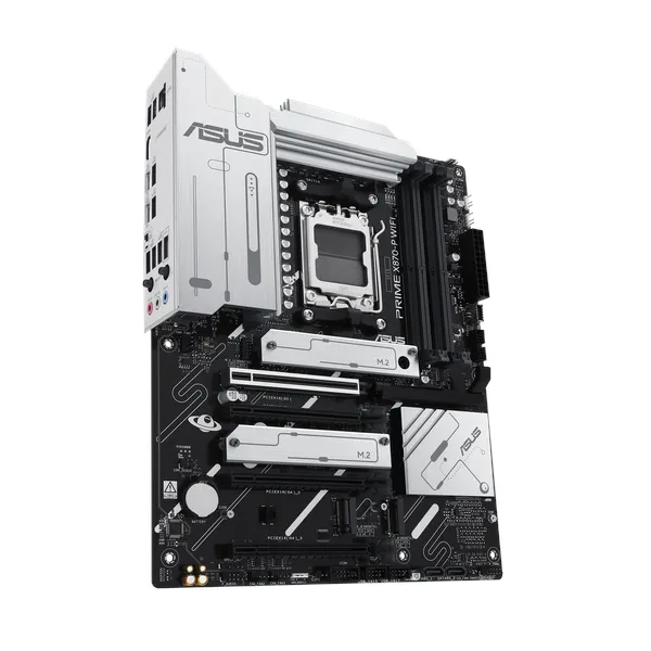 Asus PRIME X870-P WiFi Motherboard, AM5 Socket, ATX Form Factor, DDR5 Ram, PCIe 5.0 With SafeSlot Core+, Wi-Fi 7, Bluetooth v5.4, USB4 40 GBps, HDMI, Thunderbolt, Realtek 2.5 GB Ethernet With Asus LANGuard, Aura Sync, 1 Year Warranty | 90MB1IS0-M0EAY0