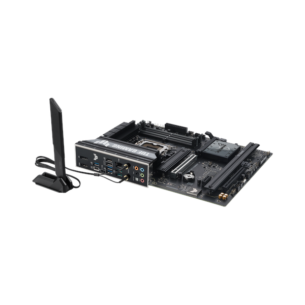 Asus TUF GAMING B860-PLUS WiFi Motherboard, LGA 1851 Socket, ATX Form Factor, DDR5 Ram, PCIe 5.0 With SafeSlot Core+, Wi-Fi 7, Bluetooth v5.4, HDMI, DisplayPort, Thunderbolt 4, Realtek 2.5 GB Ethernet With TUF LANGuard, Aura Sync, 1 Year Warranty |
