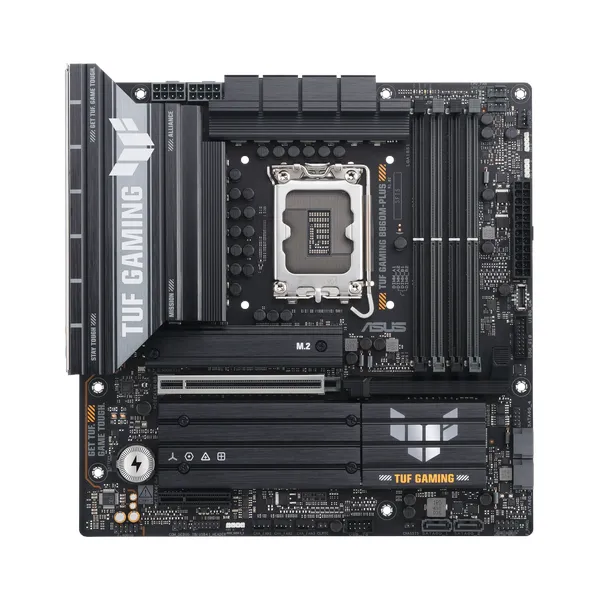 Asus TUF GAMING B860M-PLUS Motherboard, LGA 1851 Socket, micro-ATX Form Factor, DDR5 Ram, PCIe 5.0 With SafeSlot Core+, HDMI, DisplayPort, Thunderbolt 4, Realtek 2.5 GB Ethernet With TUF LANGuard, Aura Sync, 1 Year Warranty | 90MB1JW0-M0EAY0