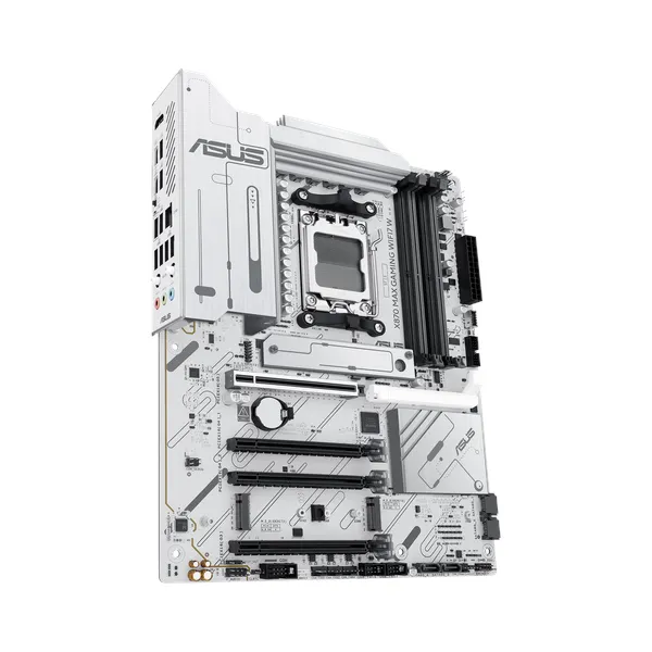 Asus X870 MAX GAMING WiFi Motherboard, AM5 Socket, ATX Form Factor, DDR5 Ram, PCIe 5.0 With SafeSlot Core+, Wi-Fi 7, Bluetooth v5.4, HDMI, Thunderbolt 4, Intel 2.5 GB Ethernet With Asus LANGuard, Aura Sync, White, 1 Year Warranty | 90MB1LZ0-M0EAY0