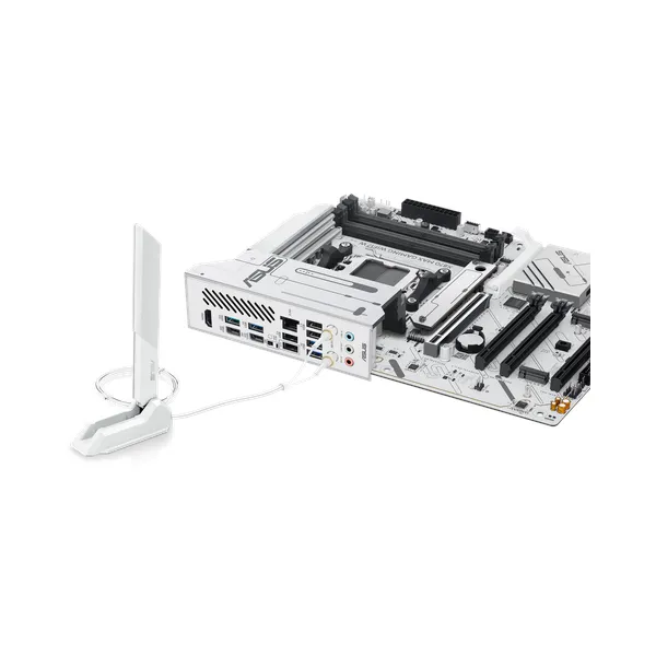Asus X870 MAX GAMING WiFi Motherboard, AM5 Socket, ATX Form Factor, DDR5 Ram, PCIe 5.0 With SafeSlot Core+, Wi-Fi 7, Bluetooth v5.4, HDMI, Thunderbolt 4, Intel 2.5 GB Ethernet With Asus LANGuard, Aura Sync, White, 1 Year Warranty | 90MB1LZ0-M0EAY0