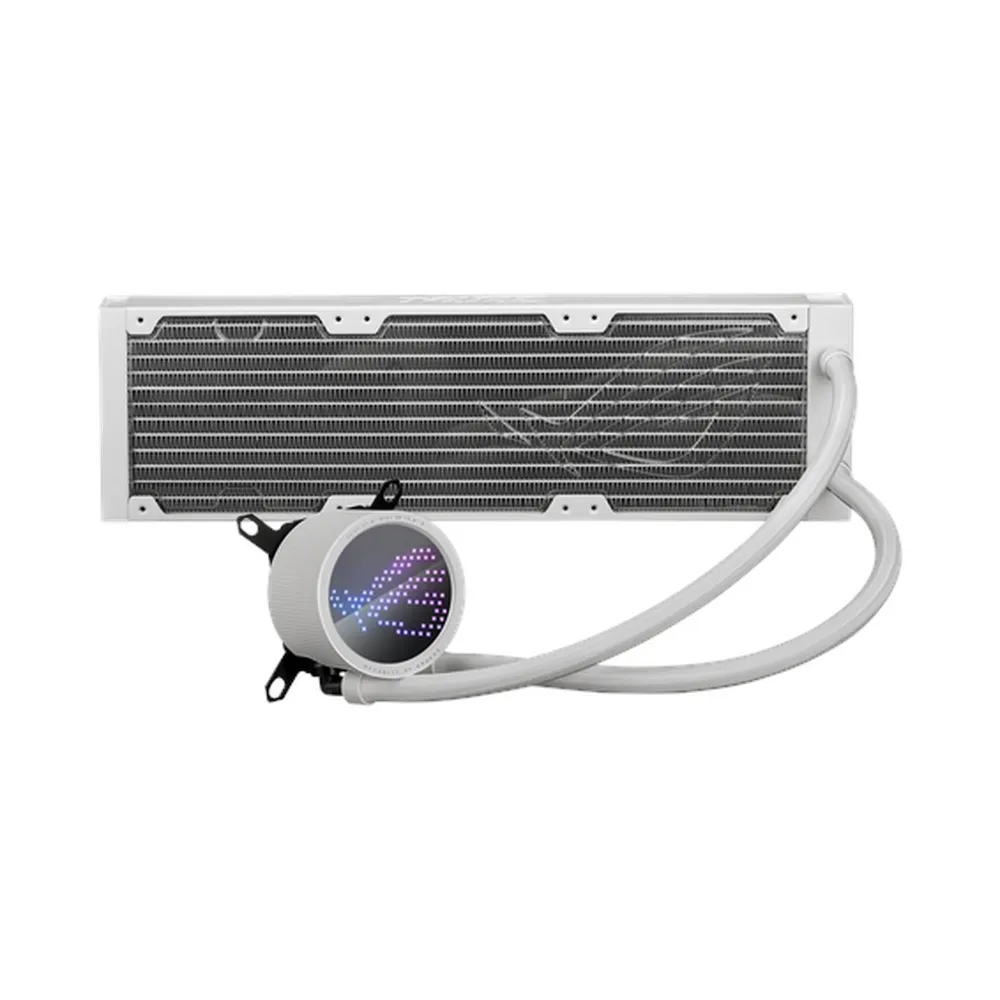Asus ROG RYUO III 360 ARGB AIO Liquid Cooler, Anime Matrix LED Display, Supports Intel, AMD Sockets, White, 1 Year Warranty | 90RC00I2-M0UAY0