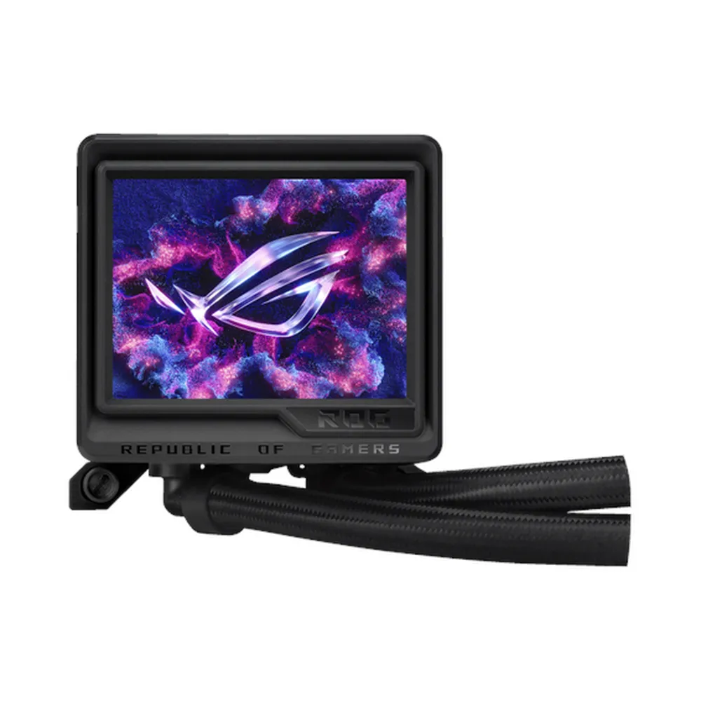 Asus ROG Ryujin III 360 ARGB Extreme AIO Liquid Cooler, 3.5" Full Color LCD Display, Supports Intel, AMD Sockets, Black, 1 Year Warranty | 90RC0131-M0EAY0