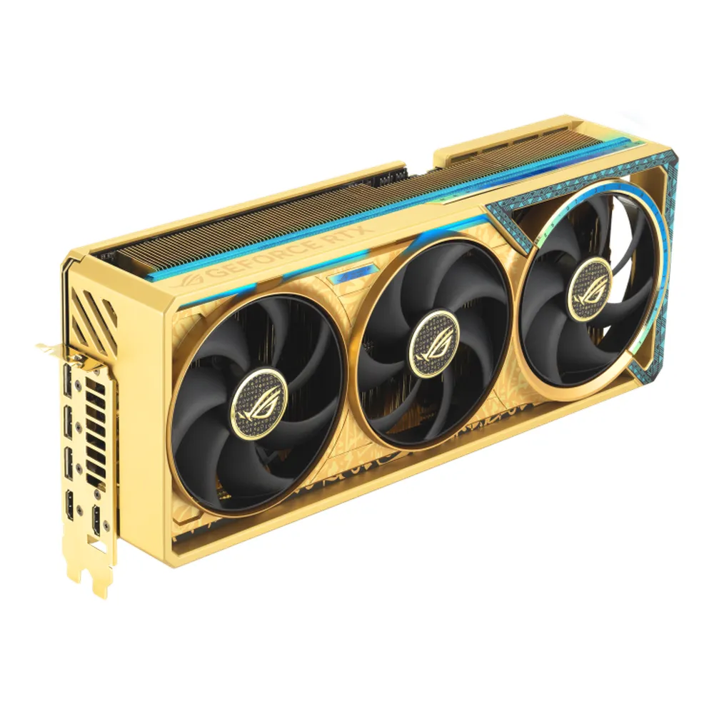 Asus ROG Astral GeForce RTX 5080 Dhahab CORE OC Edition Graphics Card, GDDR7 16GB 256-bit Memory, HDMI 2.1b & DP 2.1b Outputs, PCI Express 5.0, 2760 MHz Core Clock, 30 Gbps Memory Clock, 1 Year Warranty | 90YV0LV6-M0NM00