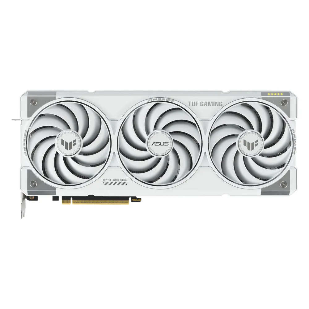 Asus TUF Gaming GeForce RTX 5070 Ti White OC Edition Graphics Card, GDDR7 16GB 256-bit Memory, HDMI 2.1b & DP 2.1b Outputs, PCI Express 5.0, 2588 MHz Core Clock, 28 Gbps Memory Clock, 1 Year Warranty | 90YV0MD3-M0NA00
