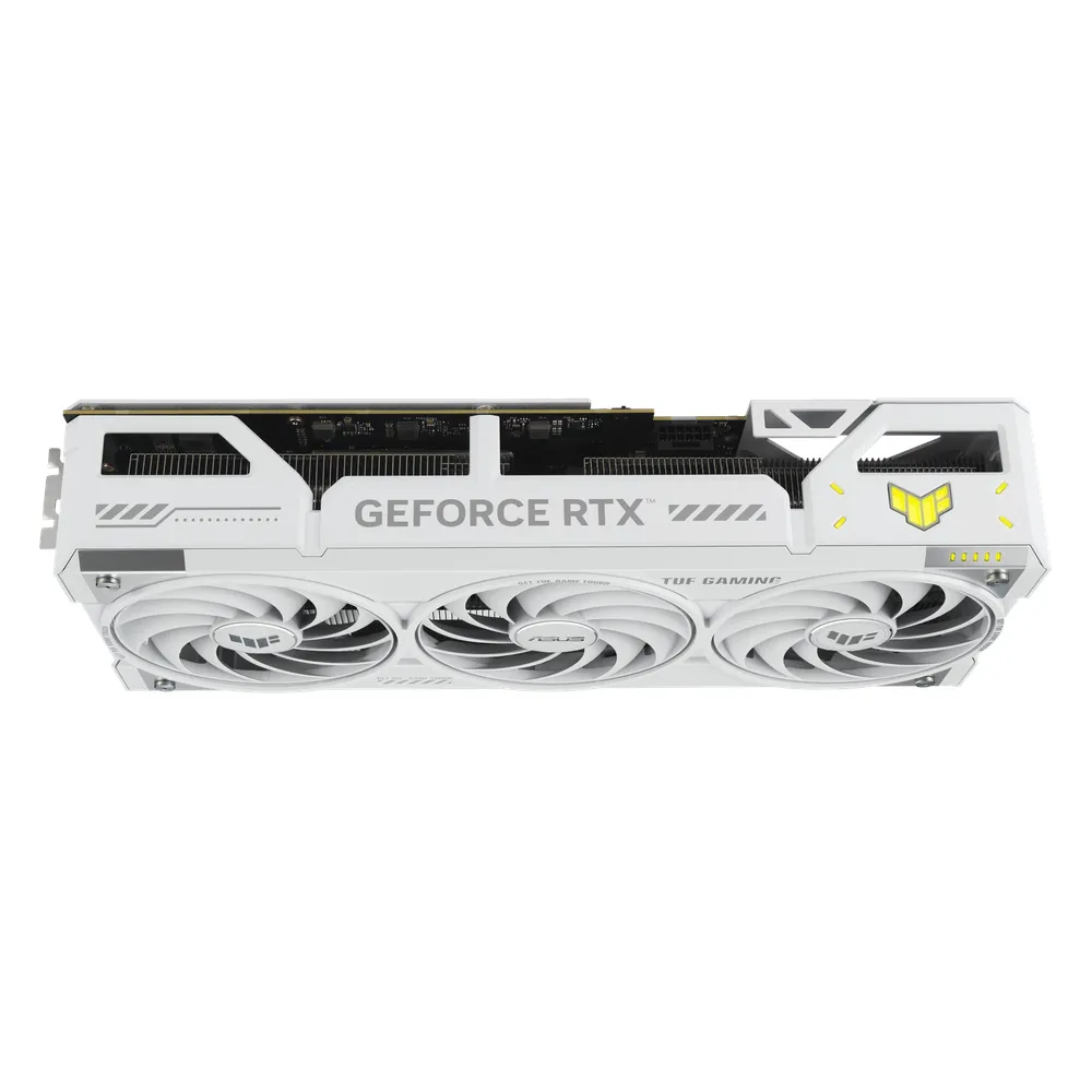 Asus TUF Gaming GeForce RTX 5070 Ti White OC Edition Graphics Card, GDDR7 16GB 256-bit Memory, HDMI 2.1b & DP 2.1b Outputs, PCI Express 5.0, 2588 MHz Core Clock, 28 Gbps Memory Clock, 1 Year Warranty | 90YV0MD3-M0NA00