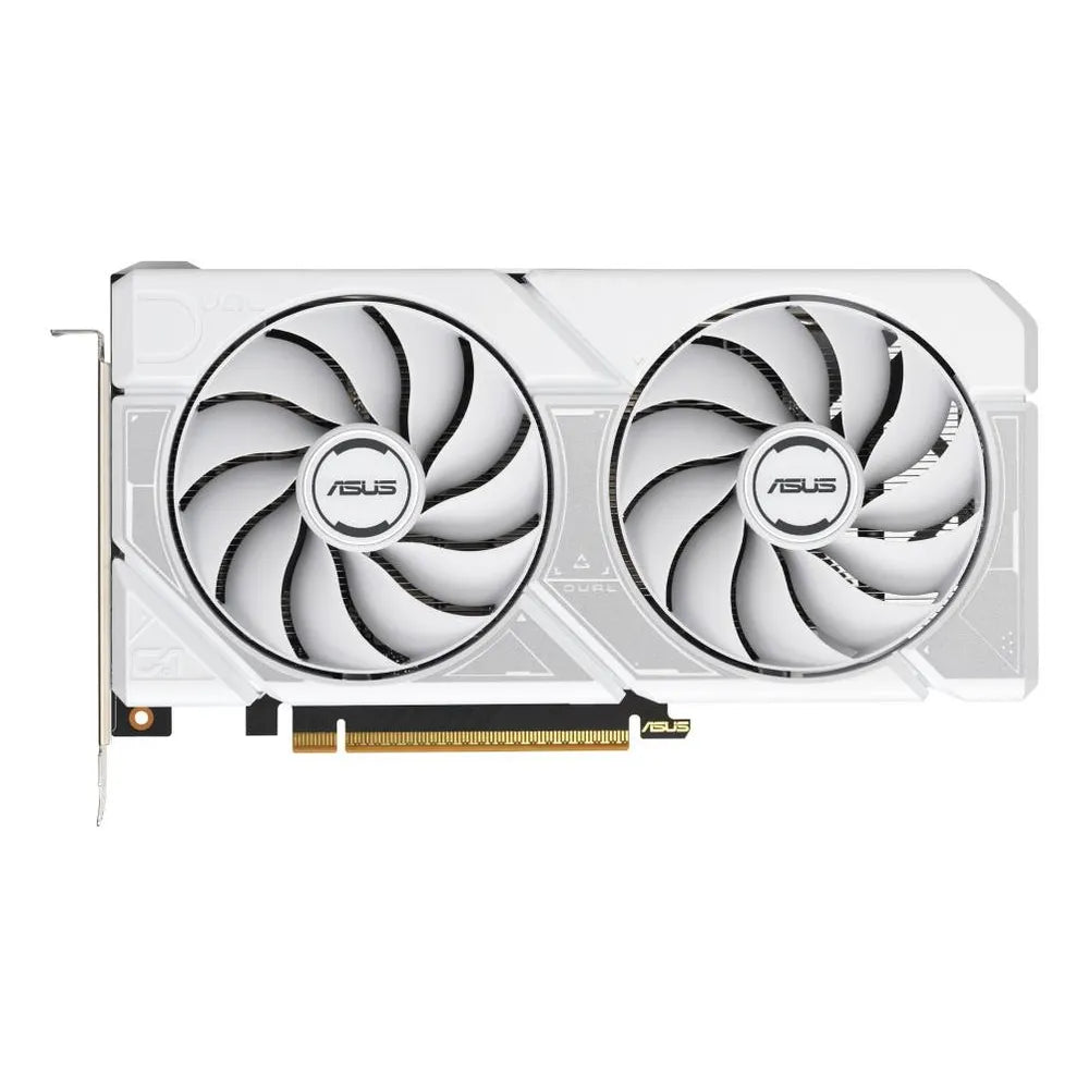 بطاقة رسومات Asus Dual GeForce RTX 5060 White OC Edition، ذاكرة GDDR7 بحجم 8 جيجابايت 128 بت، ومخرجات HDMI 2.1b وDP 2.1b، وPCI Express 5.0، وسرعة معالج 2677 ميجاهرتز، وسرعة ذاكرة 28 جيجابت في الثانية، ضمان لمدة عام | 90YV0N15-M0NA00