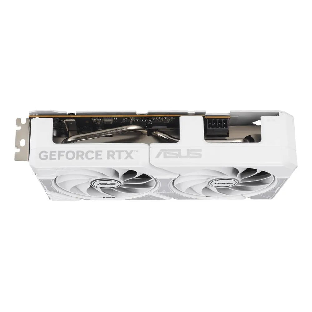 بطاقة رسومات Asus Dual GeForce RTX 5060 White OC Edition، ذاكرة GDDR7 بحجم 8 جيجابايت 128 بت، ومخرجات HDMI 2.1b وDP 2.1b، وPCI Express 5.0، وسرعة معالج 2677 ميجاهرتز، وسرعة ذاكرة 28 جيجابت في الثانية، ضمان لمدة عام | 90YV0N15-M0NA00