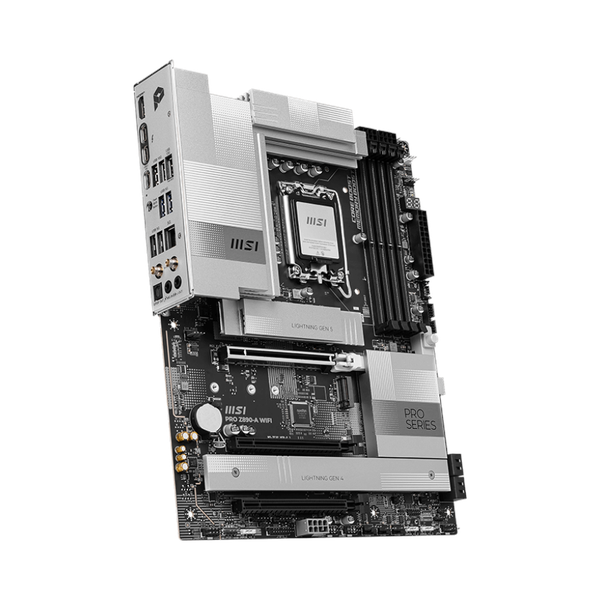 Msi PRO Z890-A WiFi Motherboard, LGA 1851 Socket, ATX Form Factor, DDR5 Ram, PCIe 5.0, Intel Wi-Fi 6E, Bluetooth 5.3, USB 40 GBps, HDMI 2.1, Thunderbolt4 (Type-C), Realtek 8126 5G LAN, EZ M.2 Shield Frozr II, 1 Year Warranty | 911-7E32-004