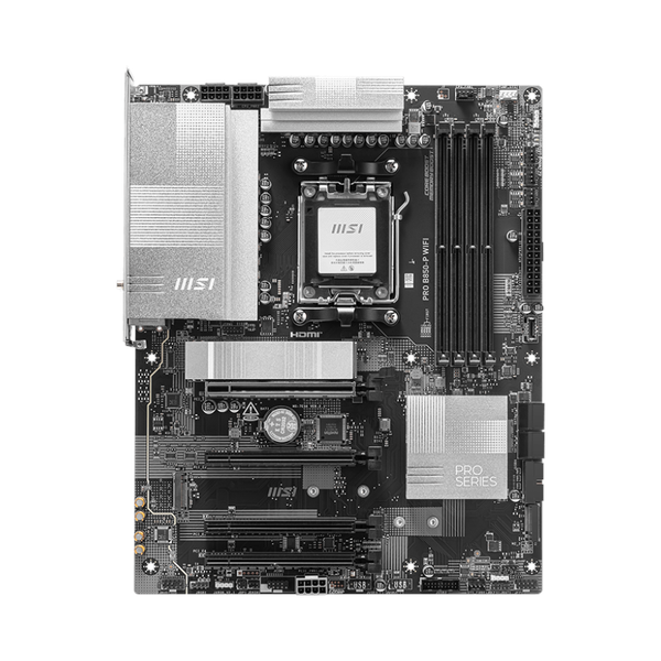 Msi PRO B850-P WiFi Motherboard, AM5 Socket, ATX Form Factor, DDR5 Ram, PCIe 5.0 With EZ PCIe Clip II, Wi-Fi 7 Solution, Bluetooth 5.4, USB 10 GBps, HDMI 2.1, Realtek 8126VB 5G LAN, EZ M.2 Shield Frozr II, 1 Year Warranty | 911-7E56-002