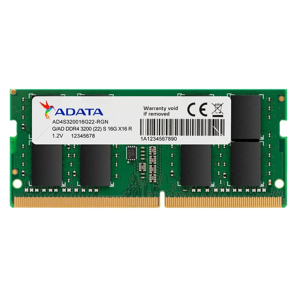 ADATA SO-DIMM Memory Module, 16GB (1x16GB), DDR4 DRAM, 3200 MT/s, 1 Year Warranty | AD4S320016G22-BGN