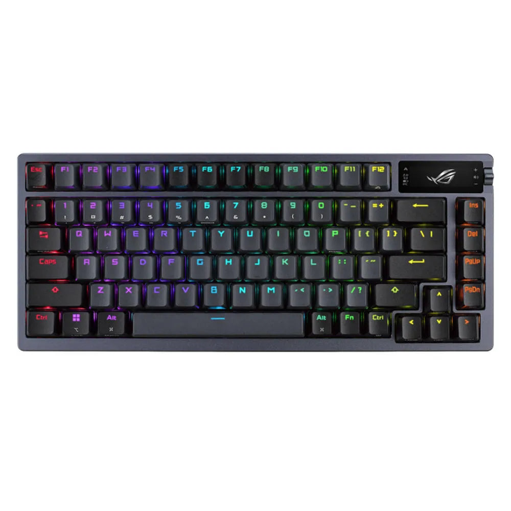 Asus M701 ROG Azoth Mechanical Gaming Keyboard, Wireless, Bluetooth, USB, OLED Display, Per Key Customizable RGB LED Lighting, Hot-Swappable ROG NX Mechanical Switches, Anti-Ghosting with N Key Rollover, 1000 Hz Polling Rate, Black, 1 Year Warranty |