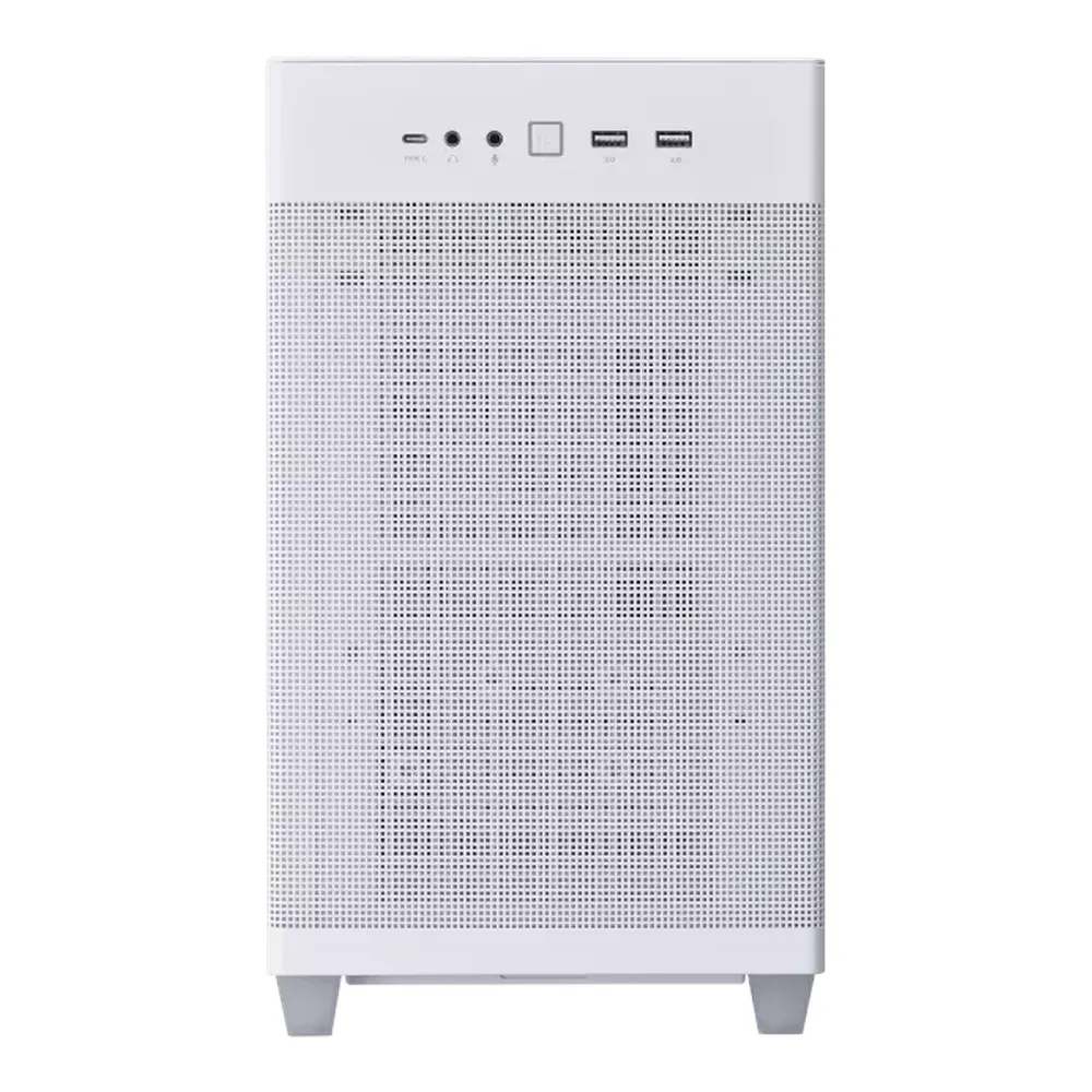 Asus Prime AP201 MicroATX Tower PC Case, Quasi-Filter Mesh Panels, Tool-Free Side Panels, Removable Dust Filters, 1 x 120 mm Fan, 338mm GPU Support, USB 3.2 Gen 2, White, 1 Year Warranty | 90DC00G3-B39000