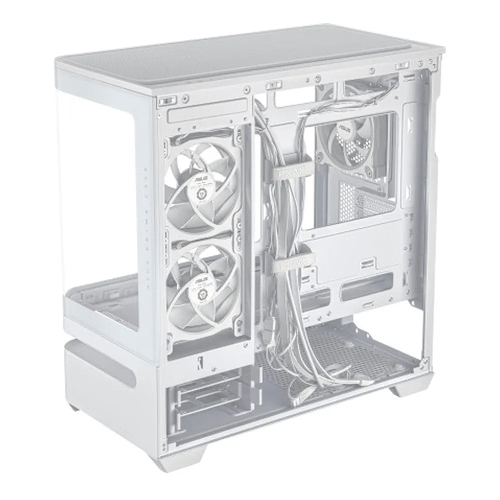 Asus Prime AP202 ARGB mATX Tower PC Case, Curved Tempered Glass Panel, Innovative Slot Vent, Integrated ARGB light band, 1 x 120 mm ARGB Fan, 420mm GPU Support, USB 3.2 Gen 2, White, 1 Year Warranty | 90DC00P3-B19000