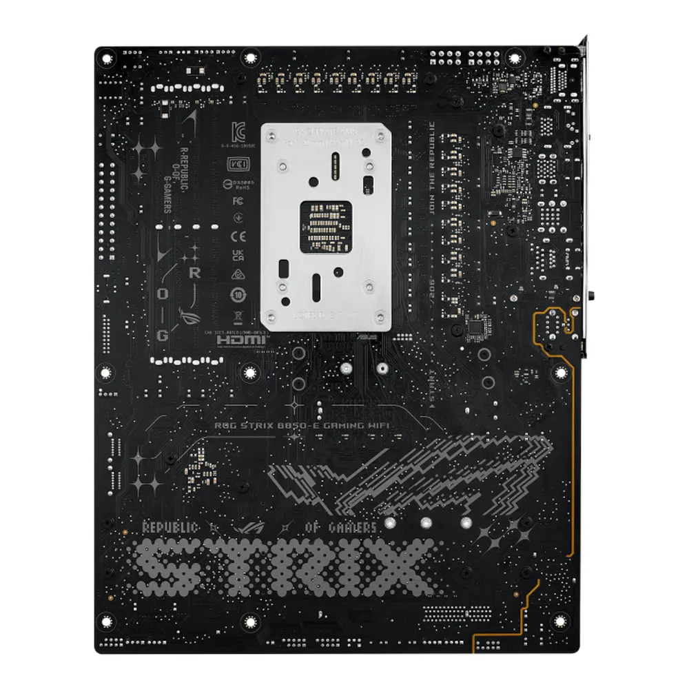 Asus ROG STRIX B850-E WIFI Gaming Motherboard, AM5 Socket, ATX Form Factor, DDR5 Ram, PCIe 5.0, USB 40Gbps, HDMI, DP, Wi-Fi 7, Bluetooth, Realtek 5Gb Ethernet, AI Cache Boost, Aura Sync, 1 Year Warranty | 90MB1J60-M0EAY0