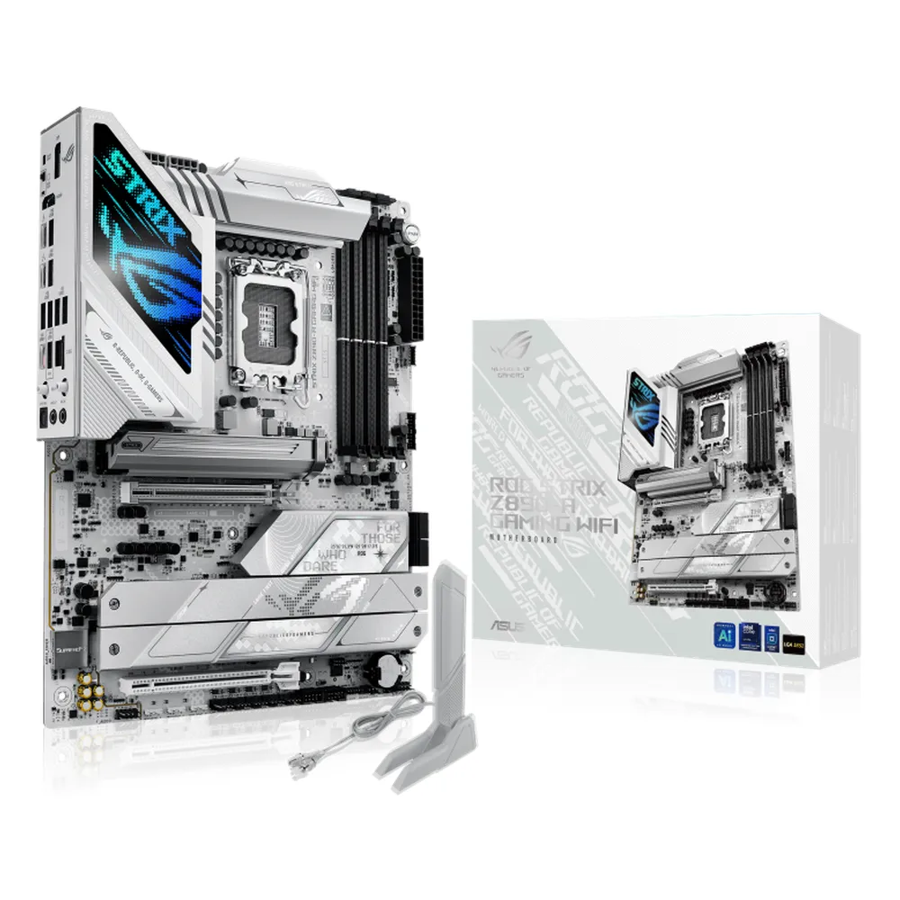 Asus ROG Strix Z890-A Gaming WiFi Motherboard, LGA1851 Socket, ATX Form Factor, DDR5 Ram, PCIe 5.0, HDMI, DP, Thunderbolt, Intel 2.5Gb Ethernet, Robust Power Solution, 1 Year Warranty | 90MB1I90-M0EAY0