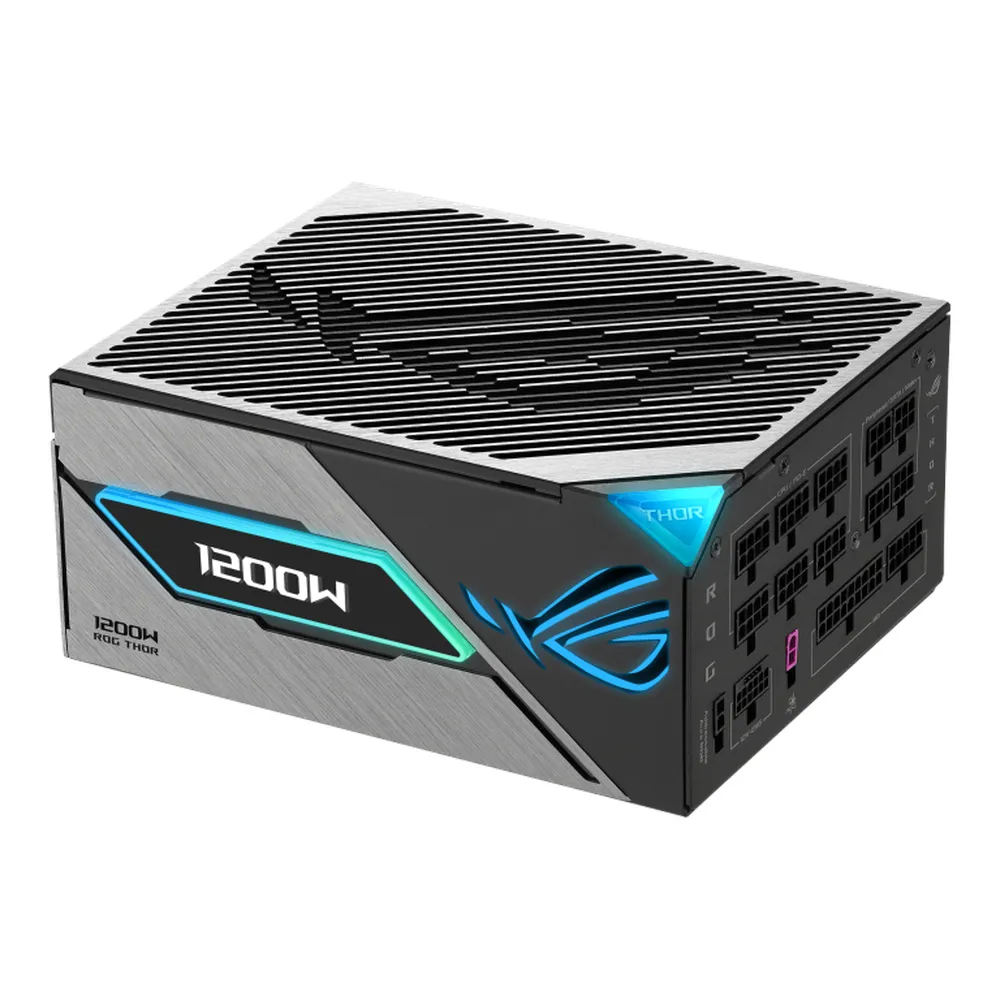 Asus ROG Thor Platinum III Power Supply, 1200W, 80 Plus Platinum, Fully Modular, ATX Form Factor, RTX Ready, Dual Ball Fan Bearings, Magnetic OLED Display, Etched Modular Cables, 1 Year Warranty | 90YE00V2-B0NA00
