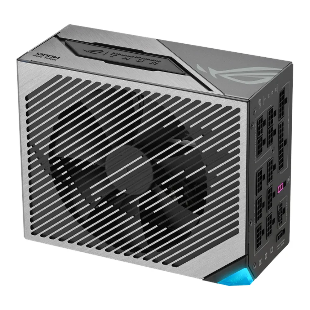 Asus ROG Thor Platinum III Power Supply, 1200W, 80 Plus Platinum, Fully Modular, ATX Form Factor, RTX Ready, Dual Ball Fan Bearings, Magnetic OLED Display, Etched Modular Cables, 1 Year Warranty | 90YE00V2-B0NA00