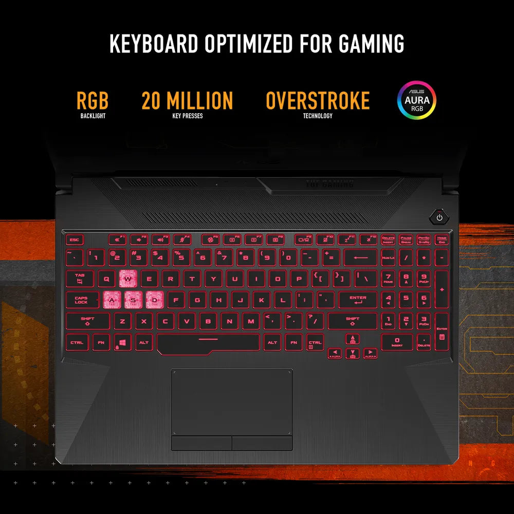 Asus TUF Gaming A15 Laptop, AMD Ryzen 7 7445HS Processor, 16GB RAM, 512GB SSD, 15.6" FHD 144Hz Display, 4GB NVIDIA GeForce RTX 3050, Windows 11 Home, English & Arabic Backlit RGB Keyboard, Graphite Black, 1 Year Warranty | FA506NCG-B165W