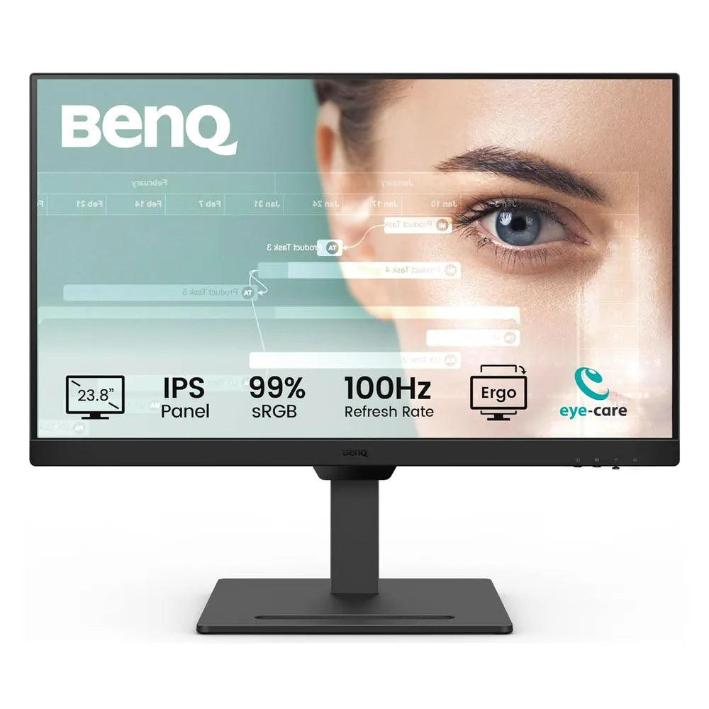 شاشة BenQ GW2490T للعناية بالعين، دقة 24 بوصة FHD (1920 × 1080)، 100 هرتز، مضادة للتوهج، وقت استجابة 5 مللي ثانية، HDMI، DP، حامل قابل للتعديل بالكامل، ضمان سنة واحدة | GW2490T