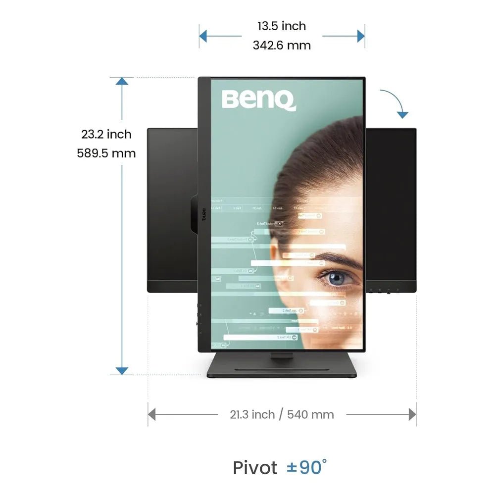 شاشة BenQ GW2490T للعناية بالعين، دقة 24 بوصة FHD (1920 × 1080)، 100 هرتز، مضادة للتوهج، وقت استجابة 5 مللي ثانية، HDMI، DP، حامل قابل للتعديل بالكامل، ضمان سنة واحدة | GW2490T