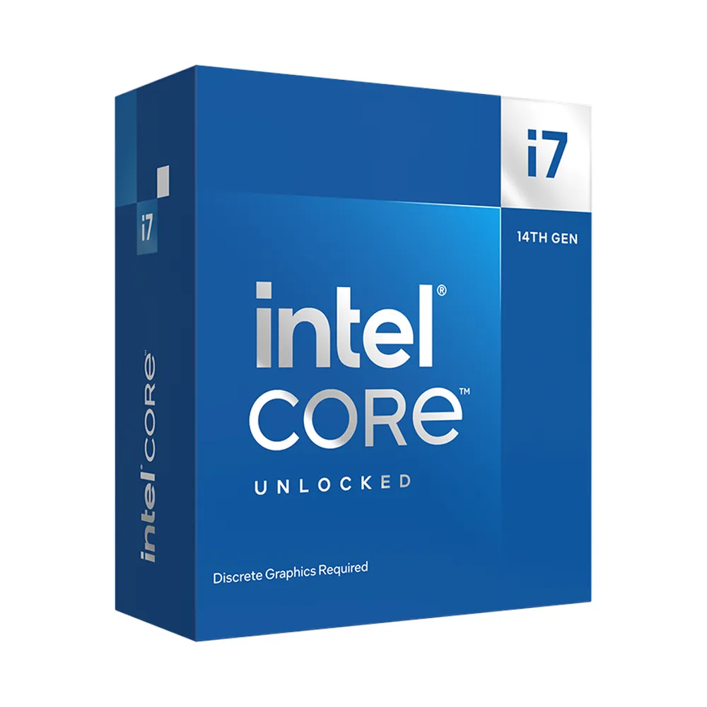 معالج Intel Core i7-14700KF، 20 نواة (8P+12E)، تردد النواة الأساسي 3.4 جيجاهرتز، تردد Turbo 5.6 جيجاهرتز، ذاكرة تخزين مؤقت L1 سعة 33 ميجابايت، DDR4/DDR5، مقبس LGA1700، صندوق، ضمان سنة واحدة | BX8071514700KF