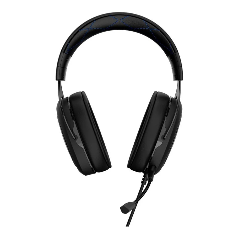 Corsair HS50 Stereo Gaming Headset, 50mm Neodymium Drivers, Memory Foam Ear Cups, Detachable Noise-Cancelling Microphone, Blue, 1 Year Warranty | CA-9011172-AP