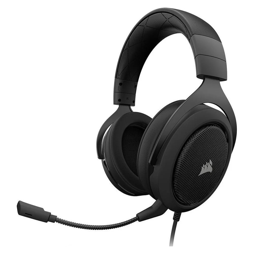 Corsair HS60 Surround Gaming Headset, 50mm Neodymium Drivers, Memory Foam Ear Cups, Virtual 7.1 Surround Sound, Detachable Noise-Cancelling Microphone, Carbon, 1 Year Warranty | CA-9011173-NA
