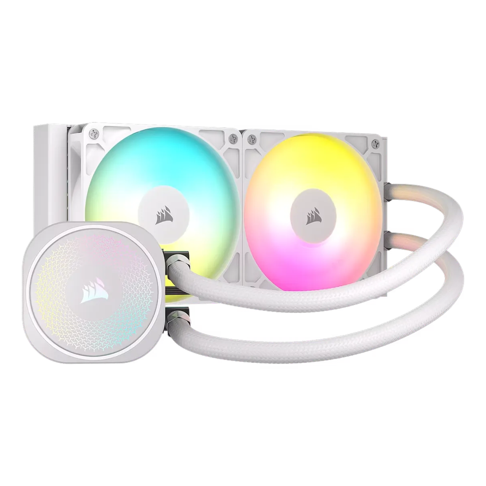 Corsair NAUTILUS 240 RS ARGB AIO Liquid Cooler, High-Performance Pump Head, Supports Intel, AMD Sockets, White, 1 Year Warranty | CC-9060094-WW