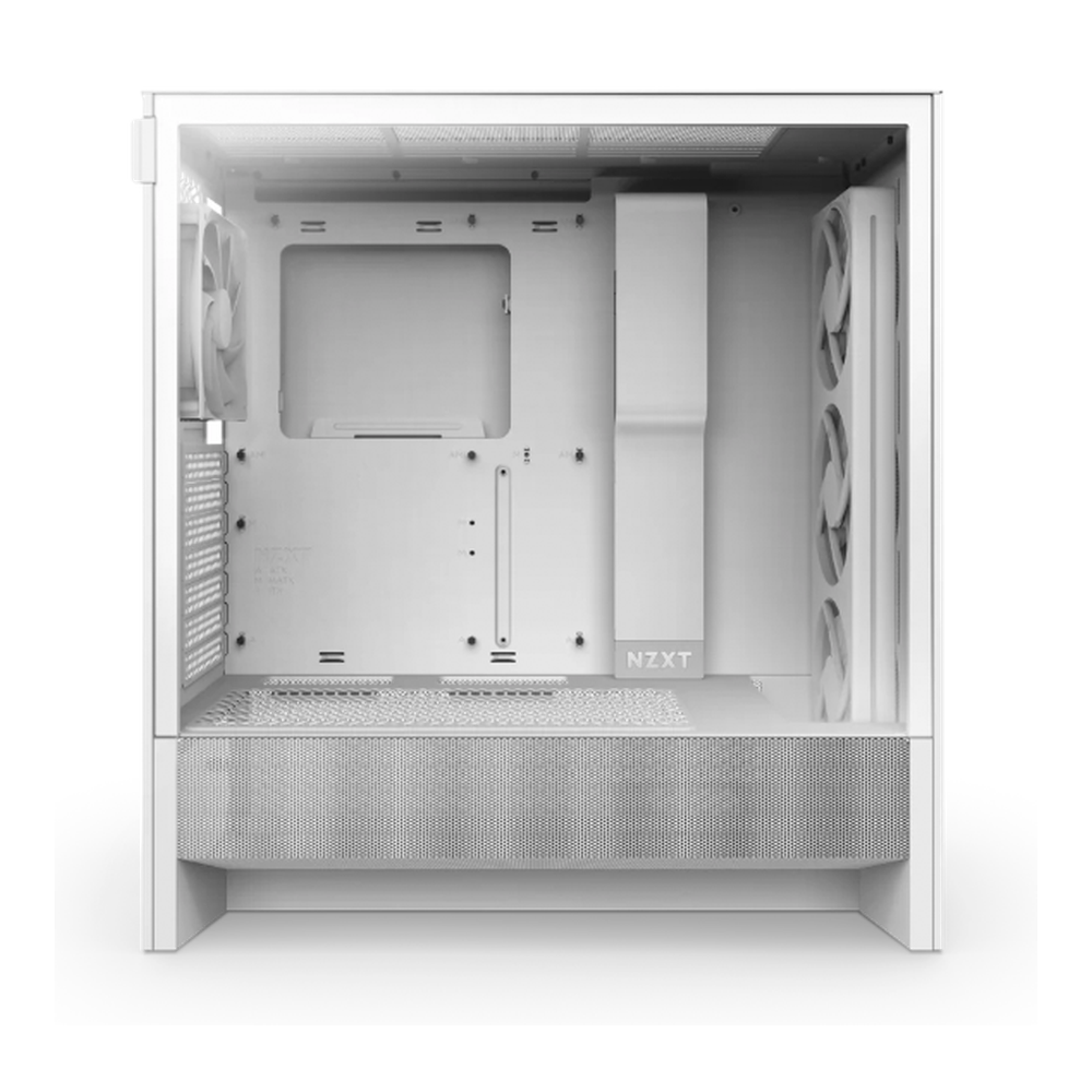 NZXT H5 Flow R GB ATX Mid-Tower Airflow Case, Ultra Clear Tempered Glass Side Window, F360 R GB Core & F120Q (CV) Fan Included, Full-Size GPU Support, USB 3.2 Gen2x2, Tool-Free Access, White, 1 Year Warranty | CC-H52FW-R1