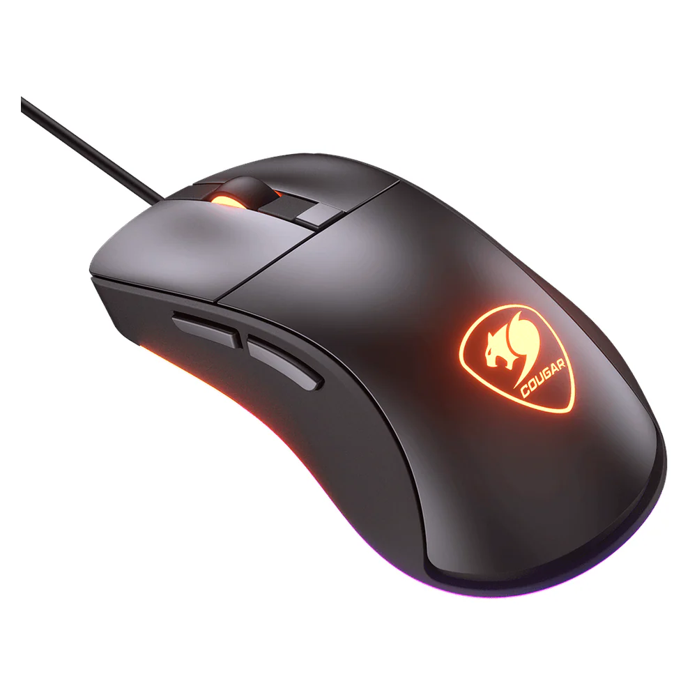 Cougar Surpassion ST Optical Wired R GB Gaming Mouse, 3200 DPI PixArt PMW3325 Optical Gaming sensor, 1000 Hz Polling Rate, Mechanical Gaming Switch, 6 x Buttons, Ergonomic, Right-Handed Design, Black, 1 Year Warranty | CGR-SURPASSION-ST